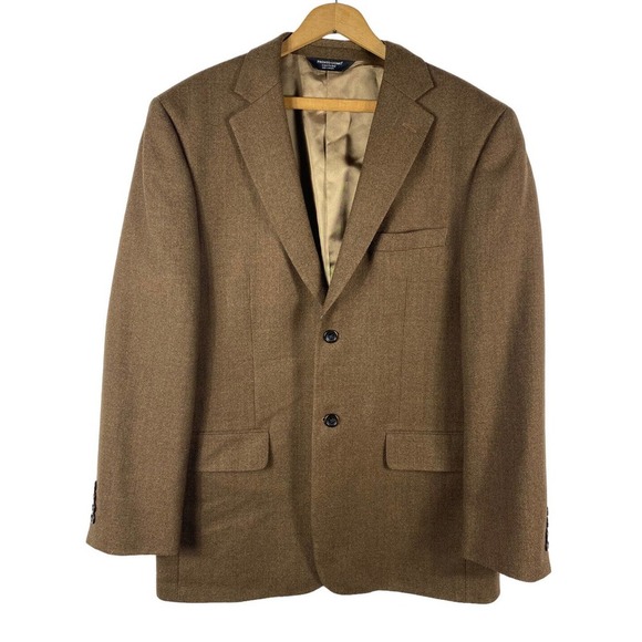 Pronto Uomo Couture 100% Lambswool Blazer Sport Coat Jacket Brown 42R Mens - Picture 1 of 9